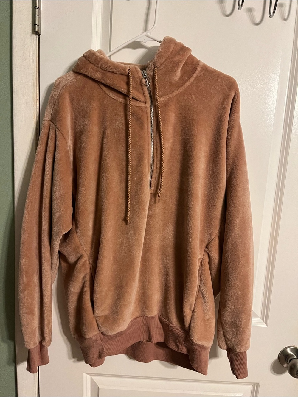 Express Plush Half-Zip Hoodie in Blush